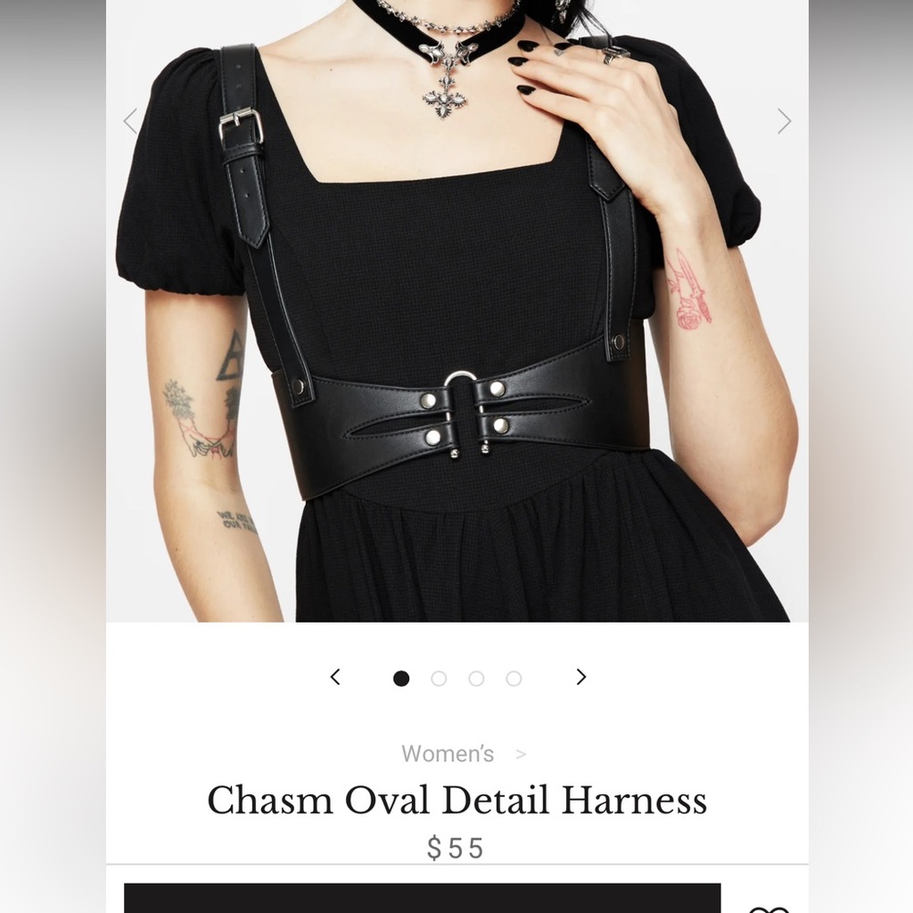 Black Leather Harness Belt-Disturbia